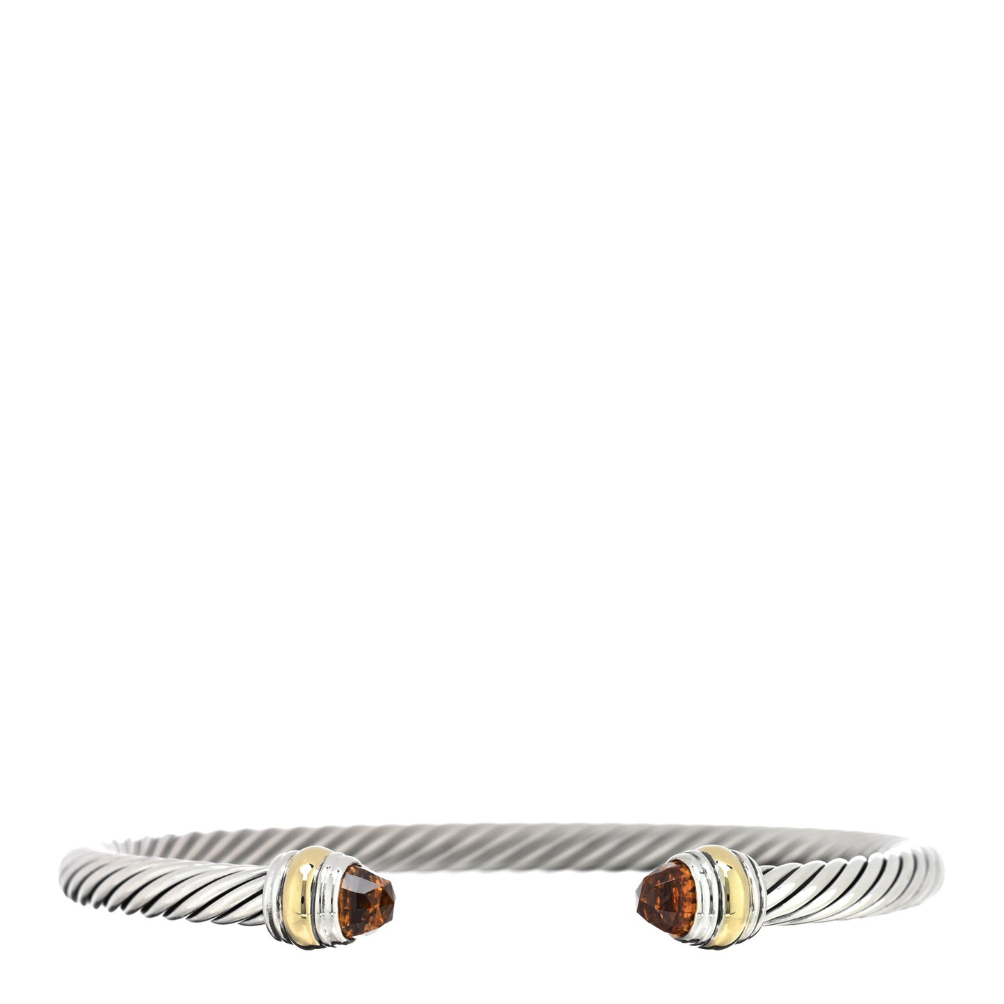 Sterling Silver 14K Yellow Gold Citrine 5mm Cable Classics Bracelet