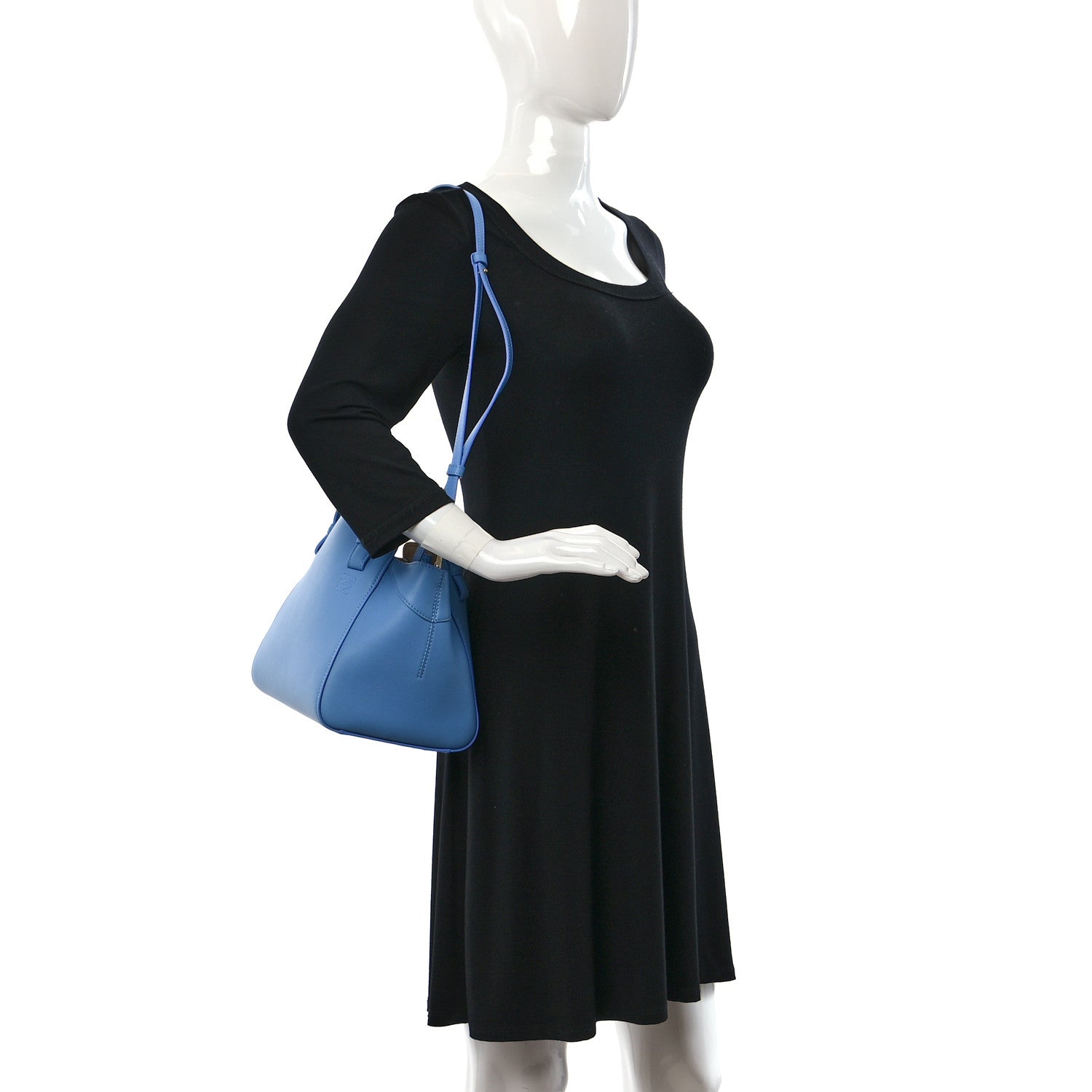 Loewe Calfskin Small Hammock Nugget Shoulder Bag Celestine Blue 2 of 9