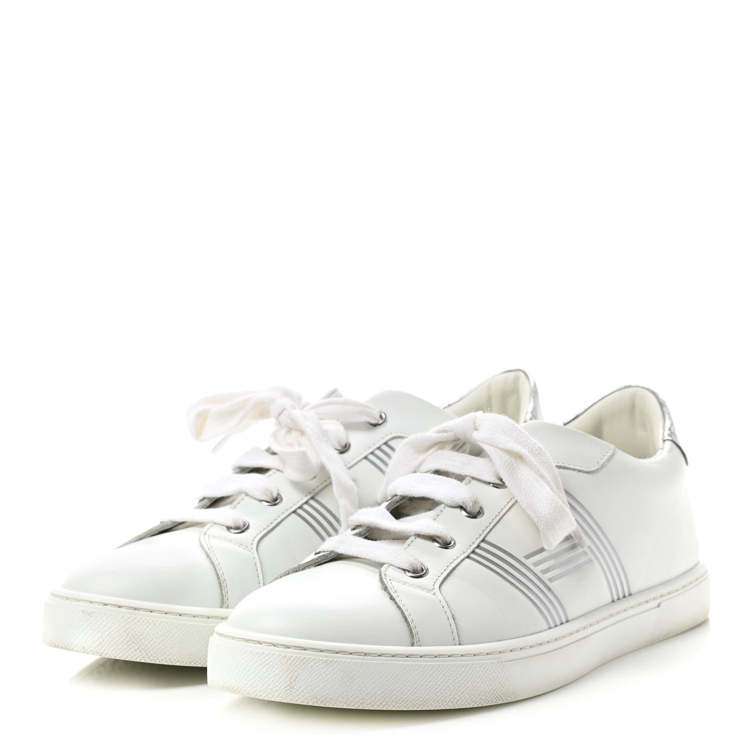 Hermes Nappa Womens Avantage Sneakers 40 White Argent 3 of 9