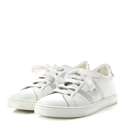 Hermes Nappa Womens Avantage Sneakers 40 White Argent 3 of 9