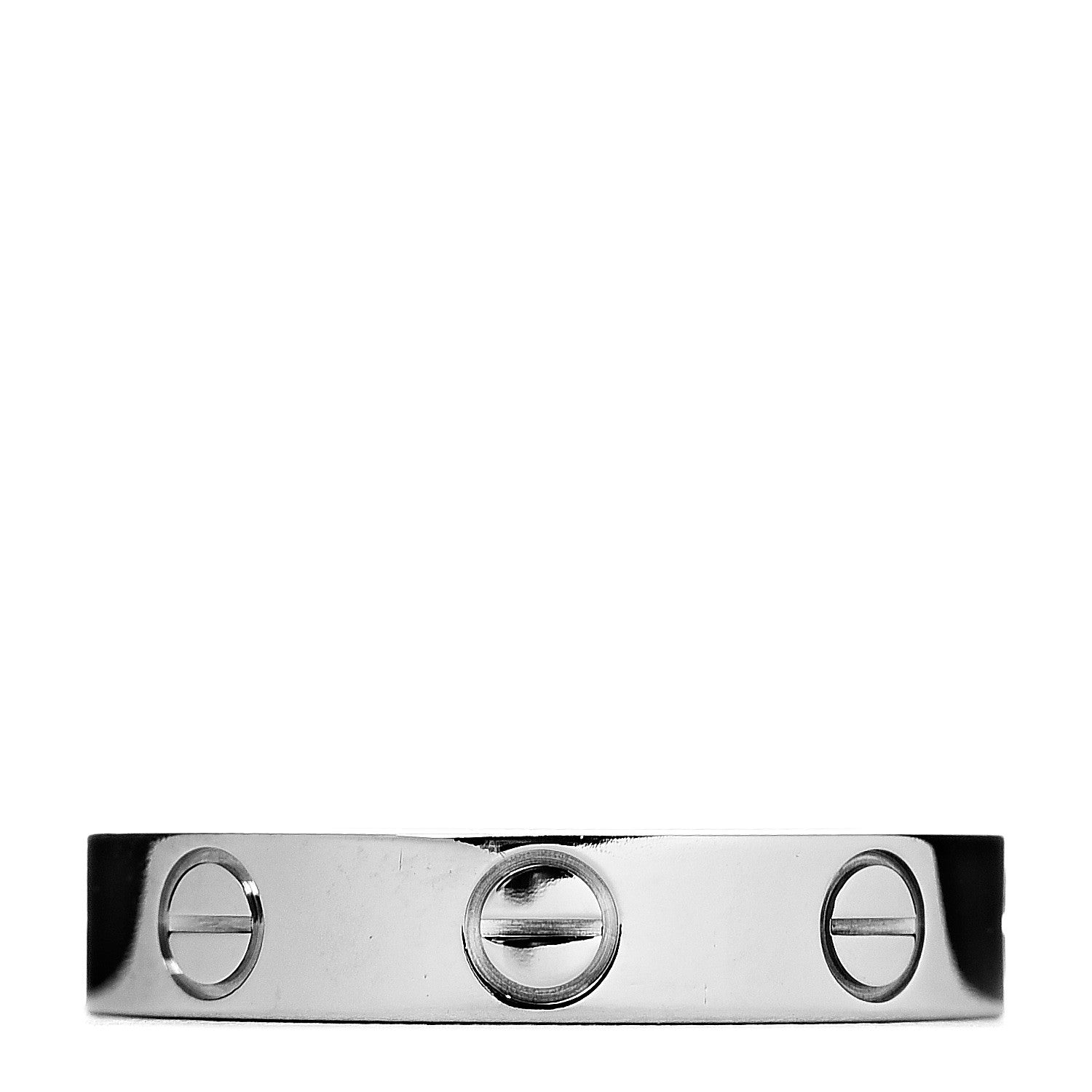 Cartier 18K White Gold 3.5mm LOVE Wedding Band Ring 48 4.5 3 of 5
