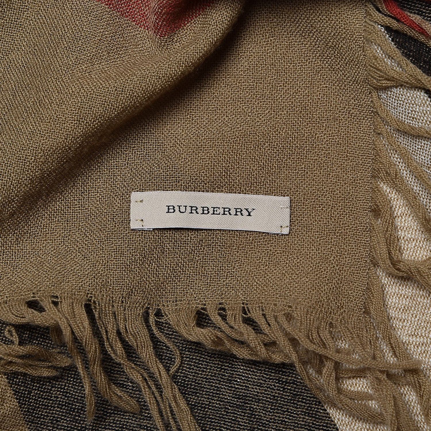 Burberry Merino Wool House Check Square Scarf Brown 3 of 4