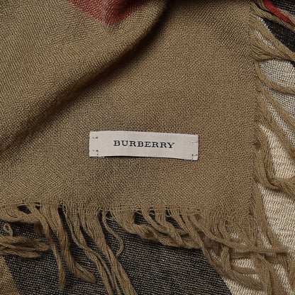 Burberry Merino Wool House Check Square Scarf Brown 3 of 4