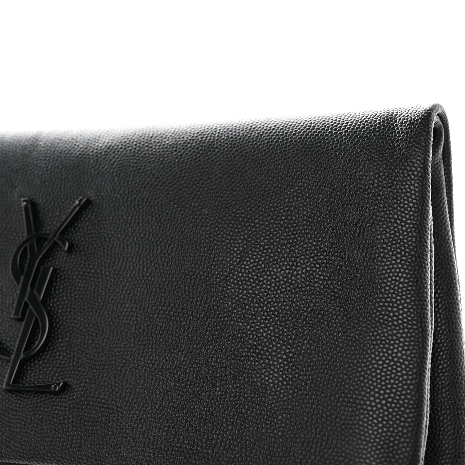 Saint Laurent Grain De Poudre West Hollywood Monogram Fold Over Clutch Black 12 of 14