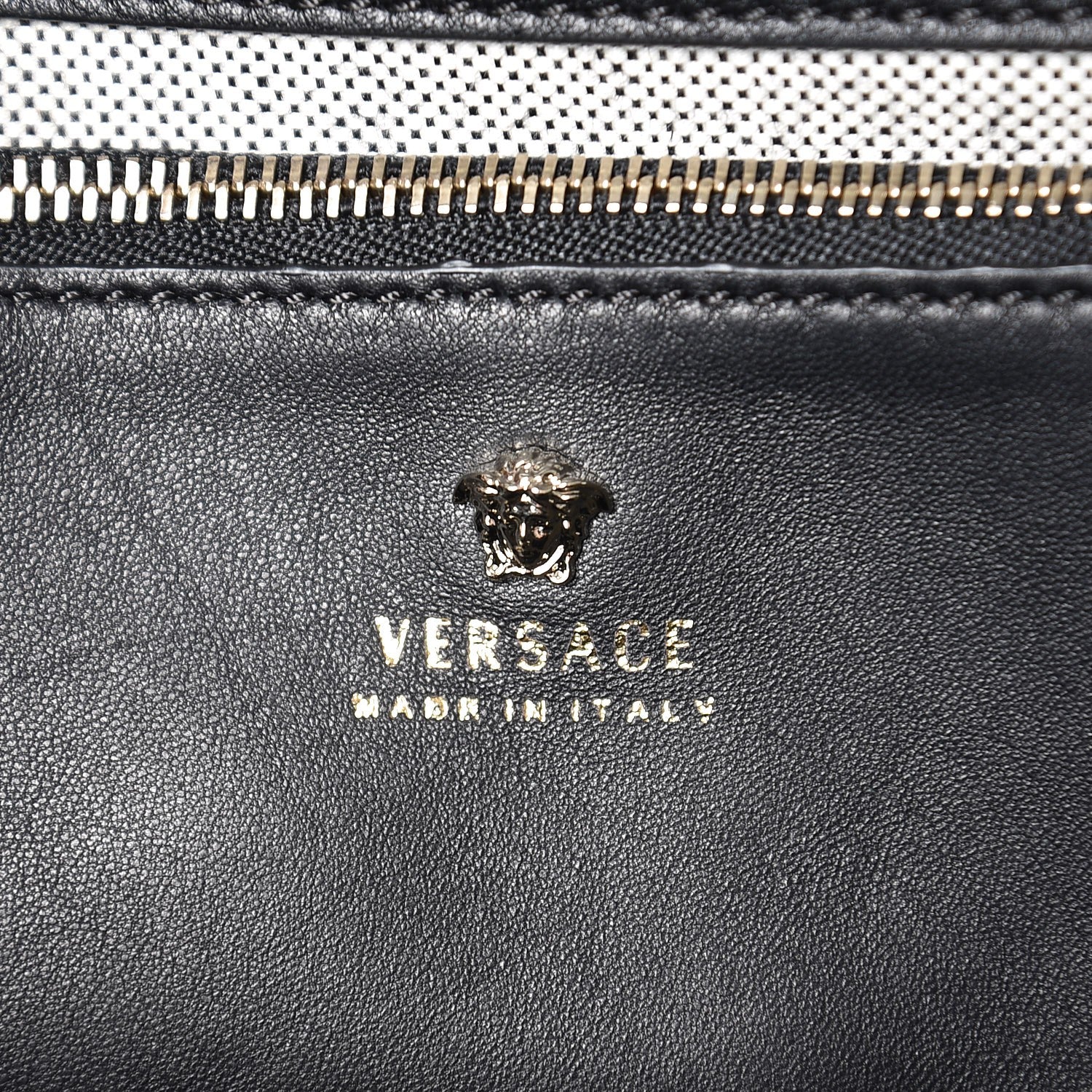 Versace Calfskin Floral Appliques Medium Palazzo Empire Bag Black 9 of 9