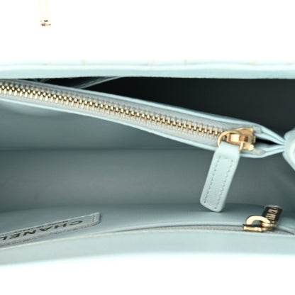 Chanel Caviar Quilted Small Coco Handle Flap Light Blue 5 of 12