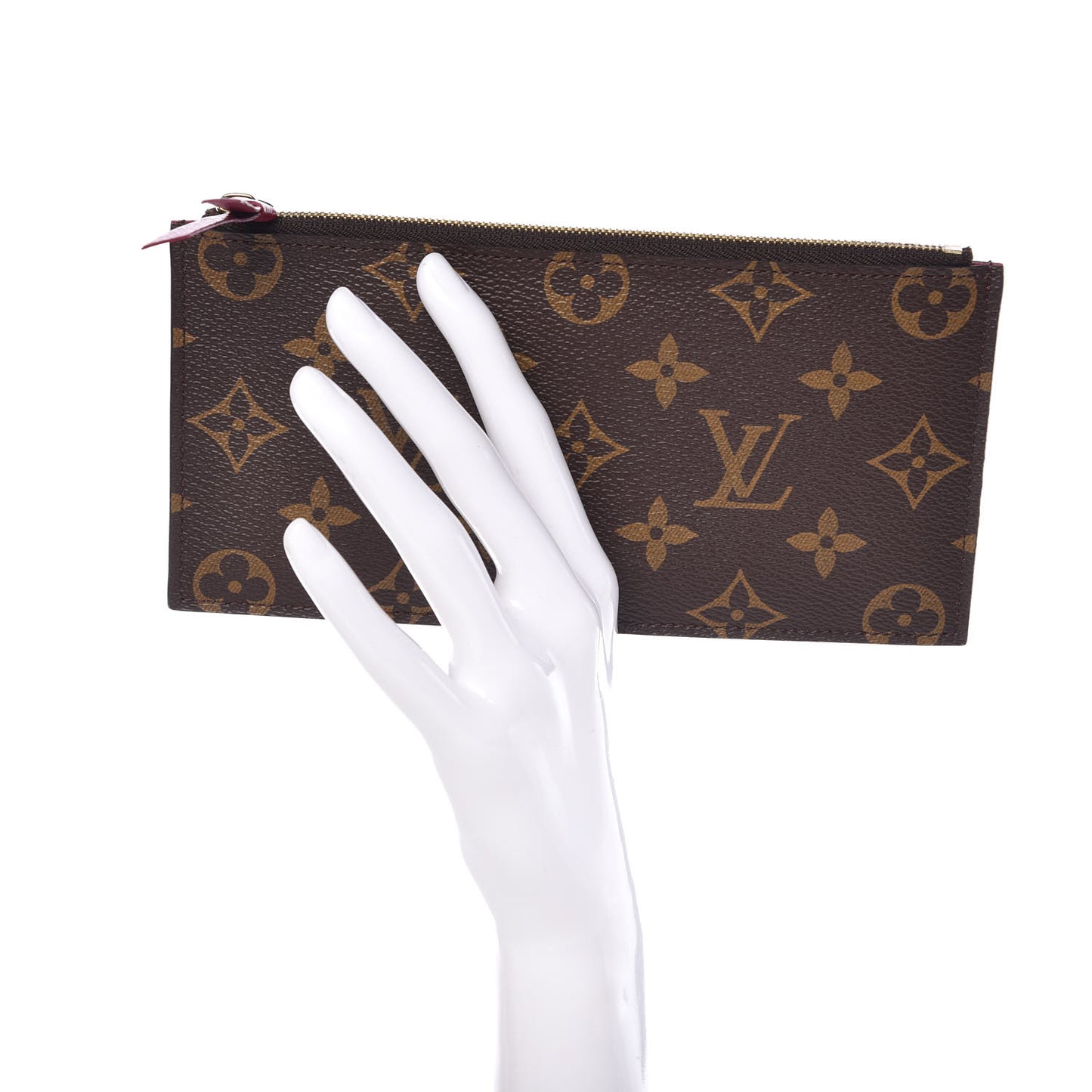 Monogram Felicie Chain Wallet Zippered Insert Fuchsia