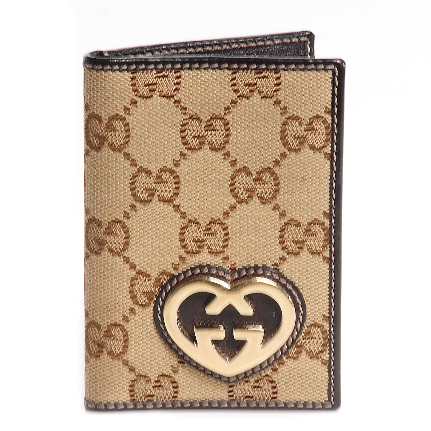 Monogram Lovely Heart Mini ID Wallet Dark Brown