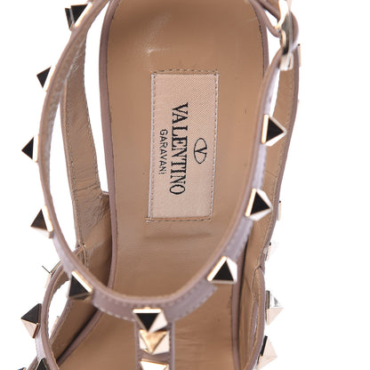Valentino Garavani Patent Nappa Rockstud Ankle Strap 100mm Pumps 37 Poudre 9 of 12