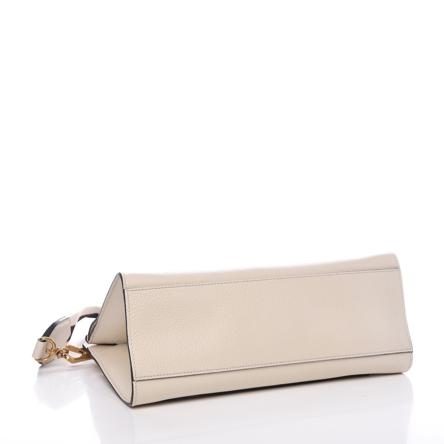 Gucci Grained Calfskin Web Stripe Butterfly Medium Totem Top Handle Bag White 4 of 10