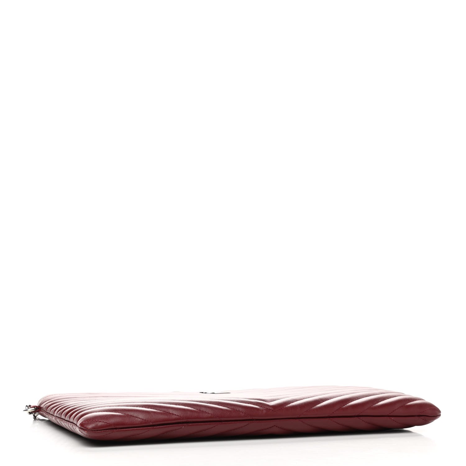 Saint Laurent Calfskin Matelasse Chevron Monogram Document Holder Rouge Legion 4 of 7
