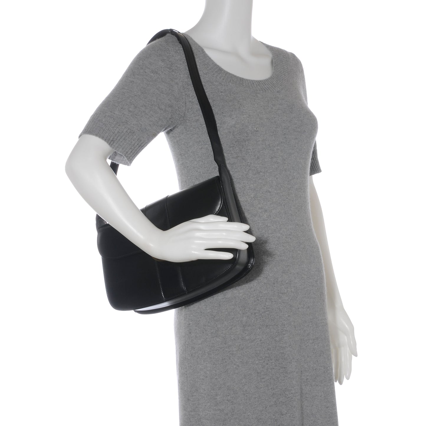 Leather Shoulder Bag Black