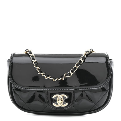 Chanel Patent Calfskin Quilted Mini Clutch Black 1 of 11