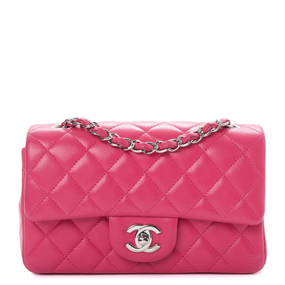 Chanel Lambskin Quilted Mini Rectangular Flap Pink 1 of 10