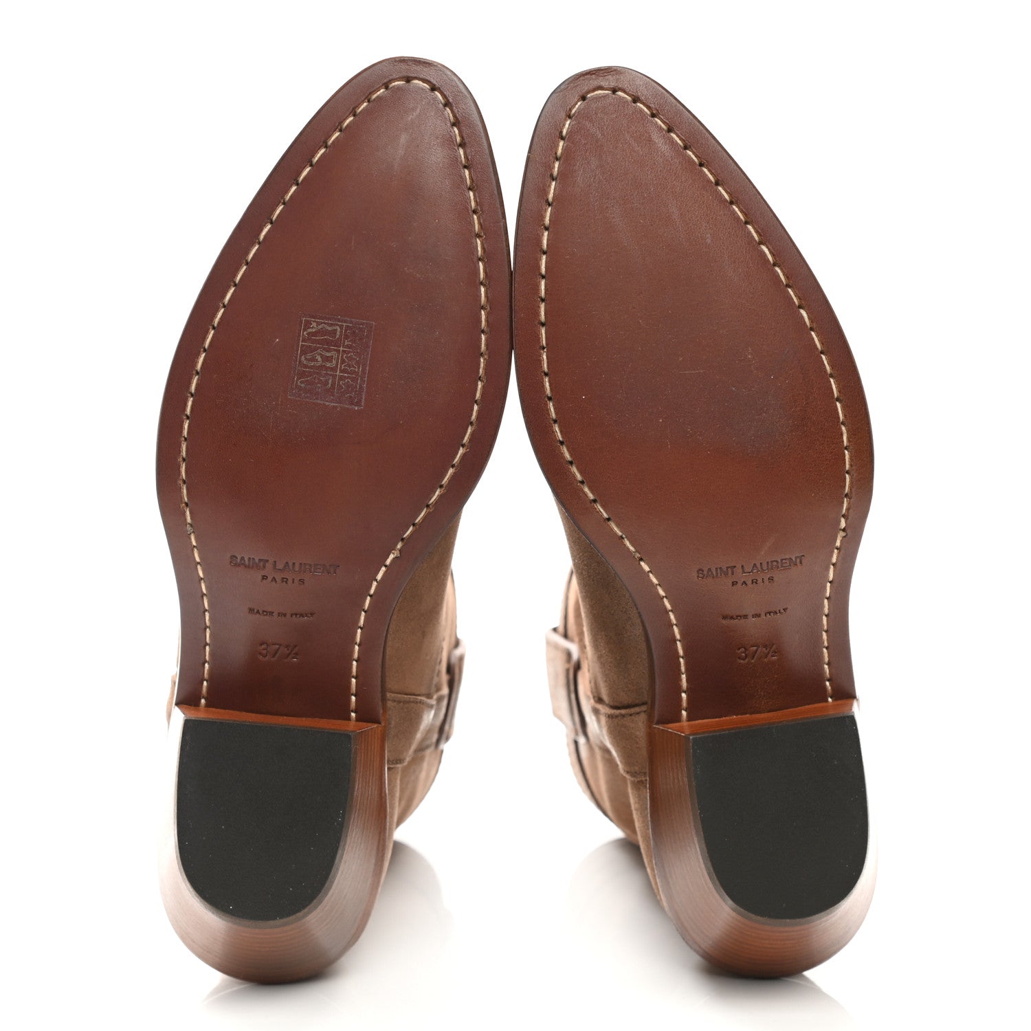 Saint Laurent Suede Eastwood Western Boots 37.5 Vintage Brown 5 of 10