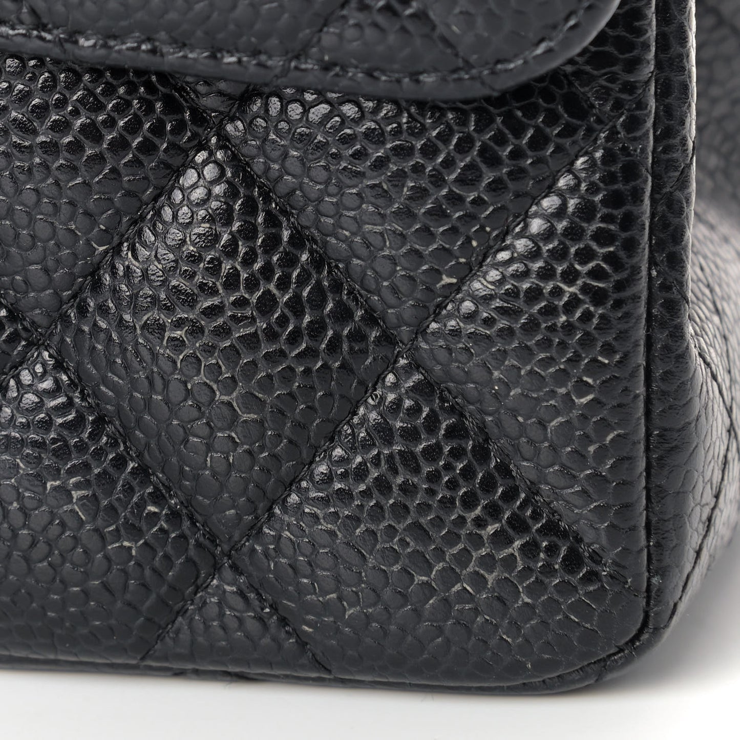 Caviar Quilted Small Double Flap Black