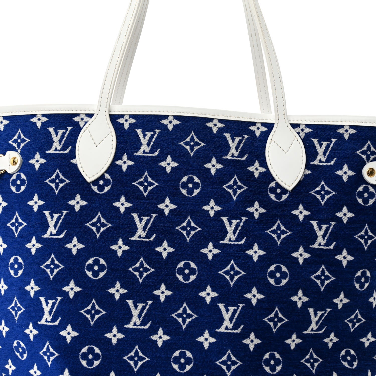 Louis Vuitton Jacquard Velvet Monogram LV Match Neverfull MM Bleu 7 of 9