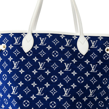 Louis Vuitton Jacquard Velvet Monogram LV Match Neverfull MM Bleu 7 of 9