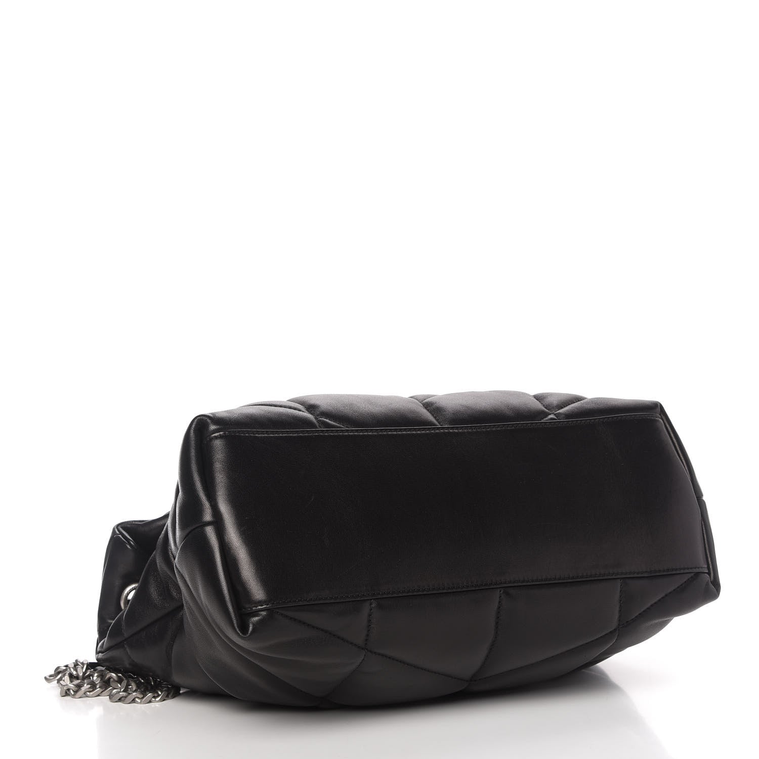 Saint Laurent Lambskin Quilted Medium Loulou Puffer Monogram Chain Satchel Black 4 of 10