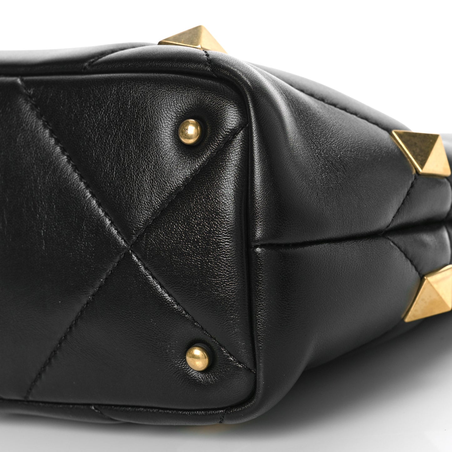 Nappa Small Roman Stud The Handle Bag Black