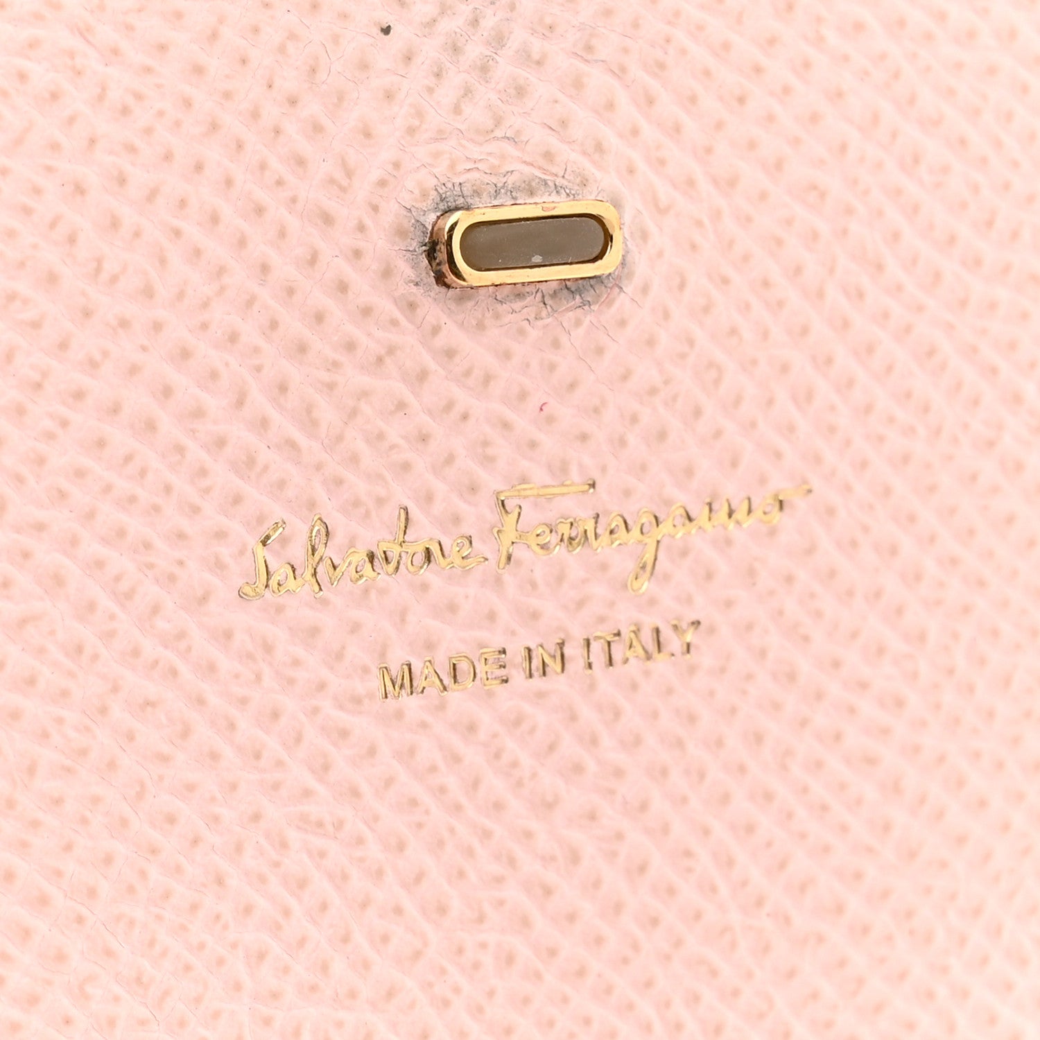 Salvatore Ferragamo Hammered Calfskin Gancio Wallet On Chain Nylund Pink 6 of 14