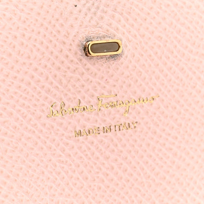 Salvatore Ferragamo Hammered Calfskin Gancio Wallet On Chain Nylund Pink 6 of 14
