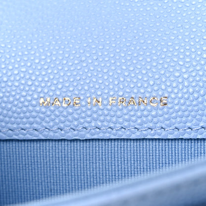 Chanel Caviar Quilted Flap Card Holder Wallet Light Blue 7 of 10