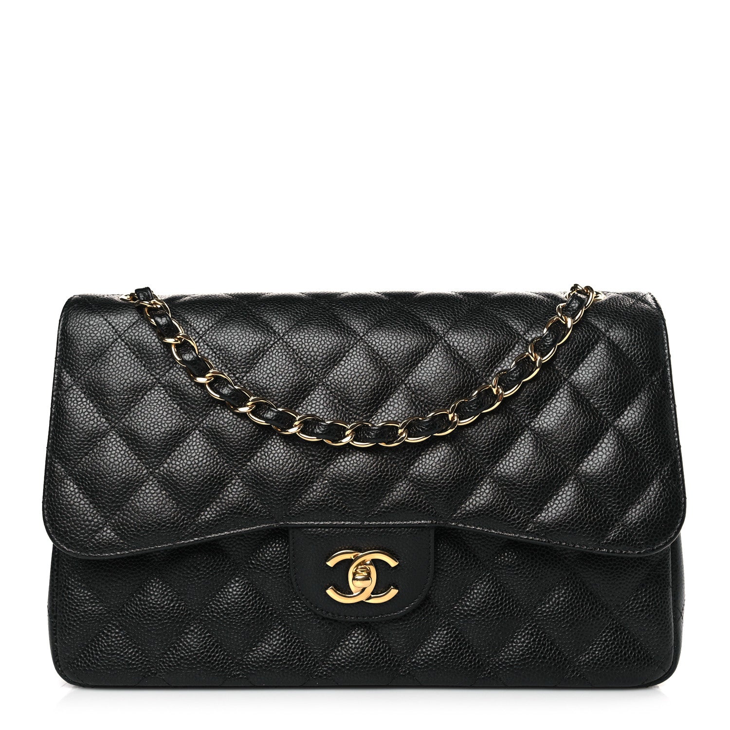 Chanel Caviar Quilted Jumbo Double Flap Black 1 of 9
