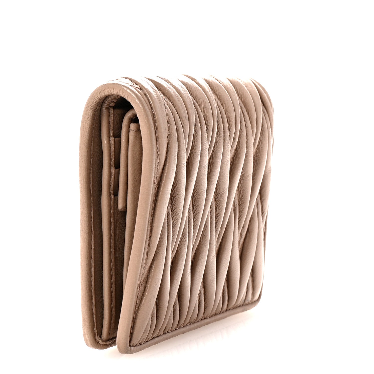Miu Miu Nappa Matelasse Bi-Fold Compact Wallet Cammeo 3 of 7