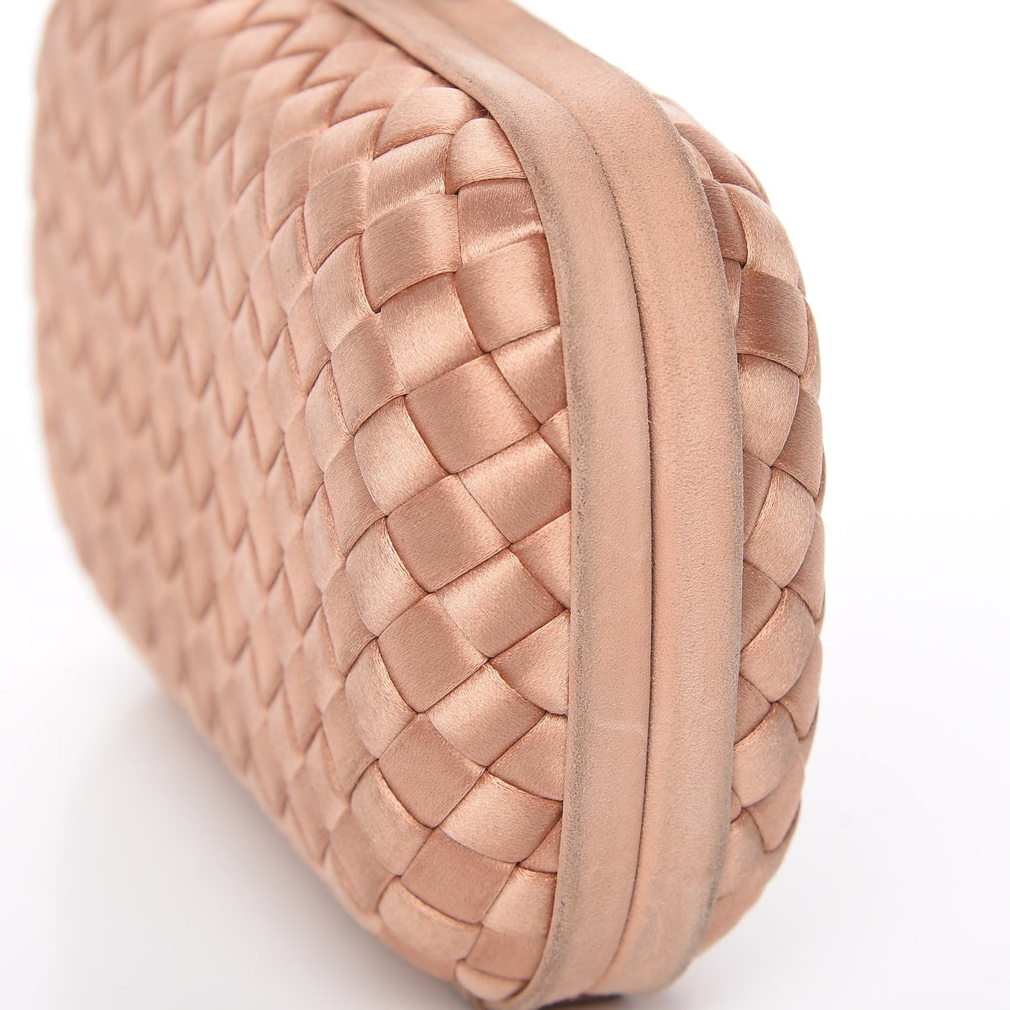 Satin Intrecciato Impero Knot Clutch Dahlia
