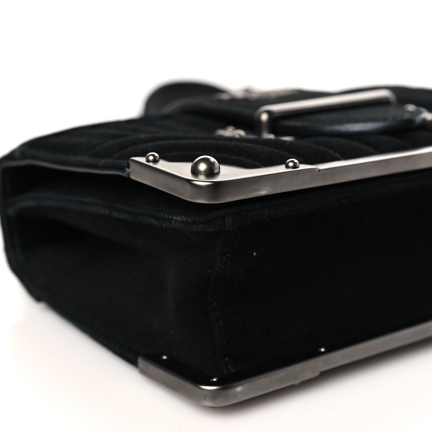 Prada Velvet Impuntu Cahier Bag Black 7 of 8