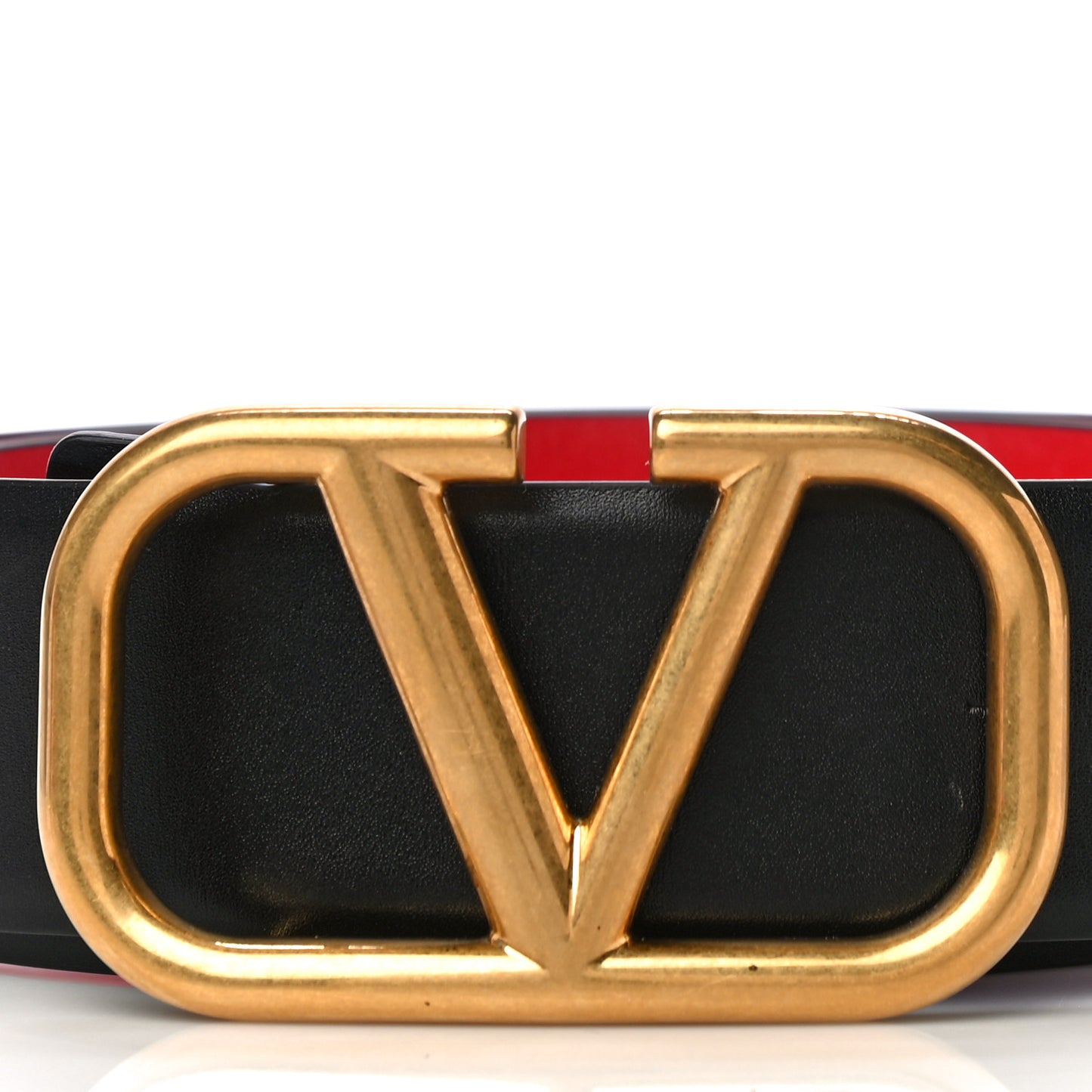 Glossy Calfskin VLogo Reversible 40mm Belt 80 Black Rouge Pur