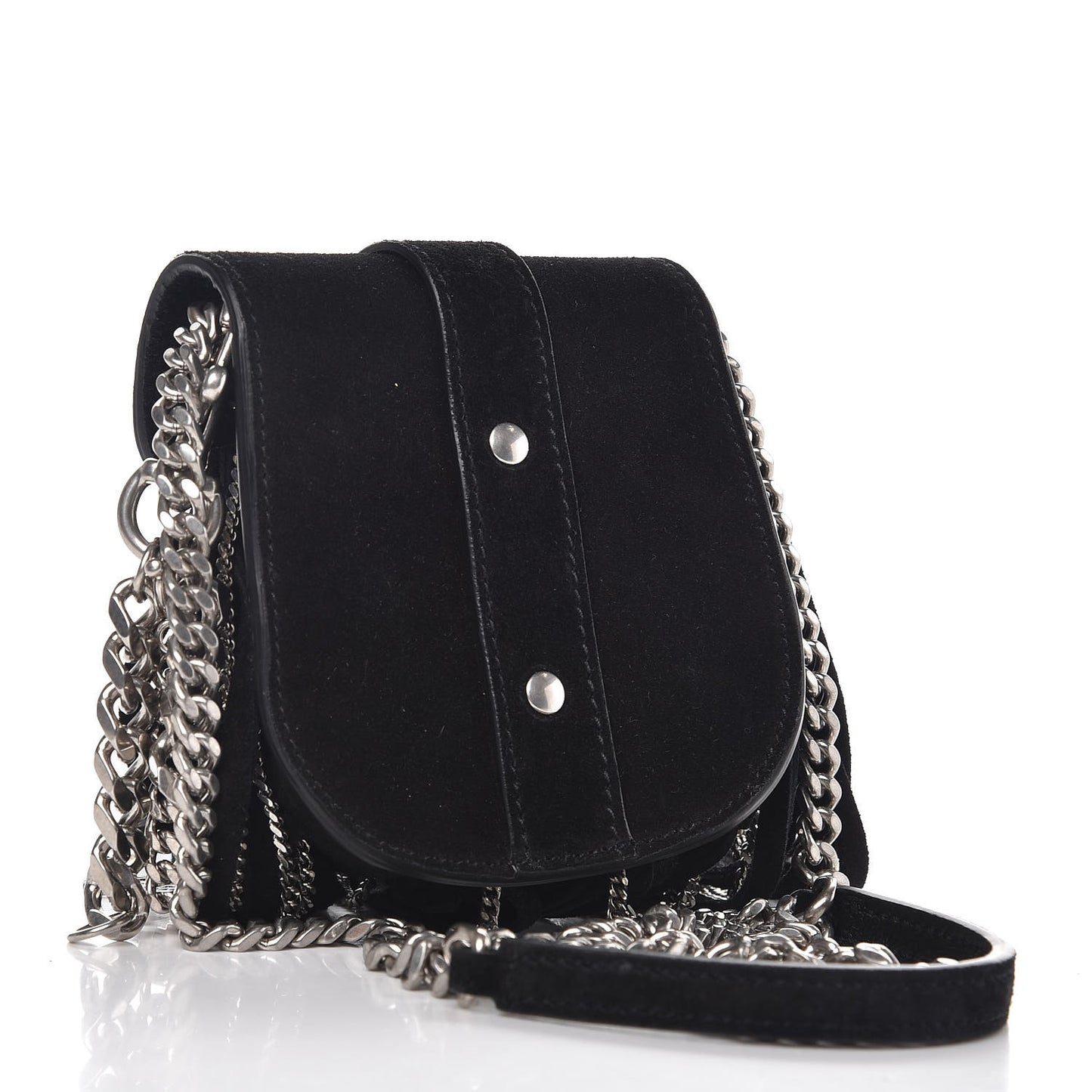 Suede Fringe Crossbody Bag Black