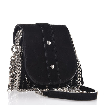 Saint Laurent Suede Fringe Crossbody Bag Black 3 of 6