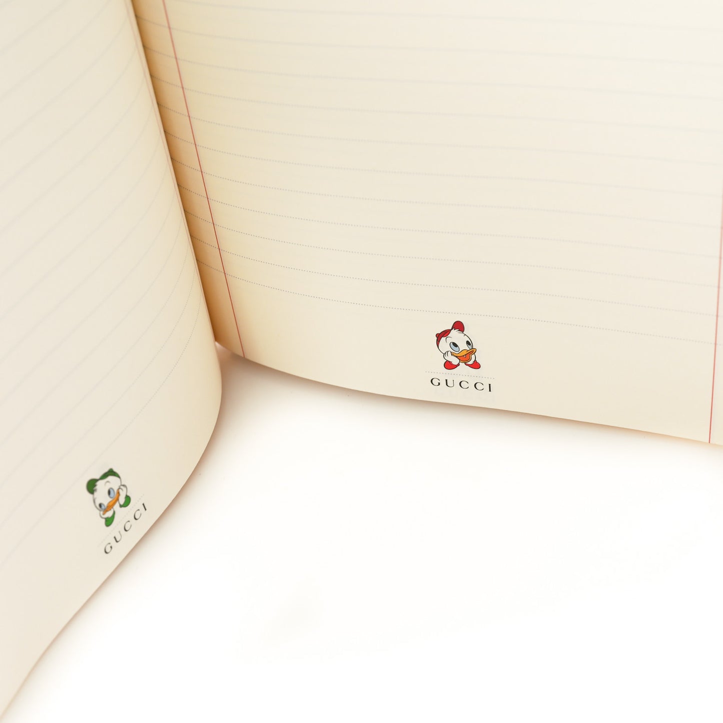 X DISNEY GG Supreme Monogram Textured Dollar Calfskin Donald Duck Notebook Beige Ebony Yellow