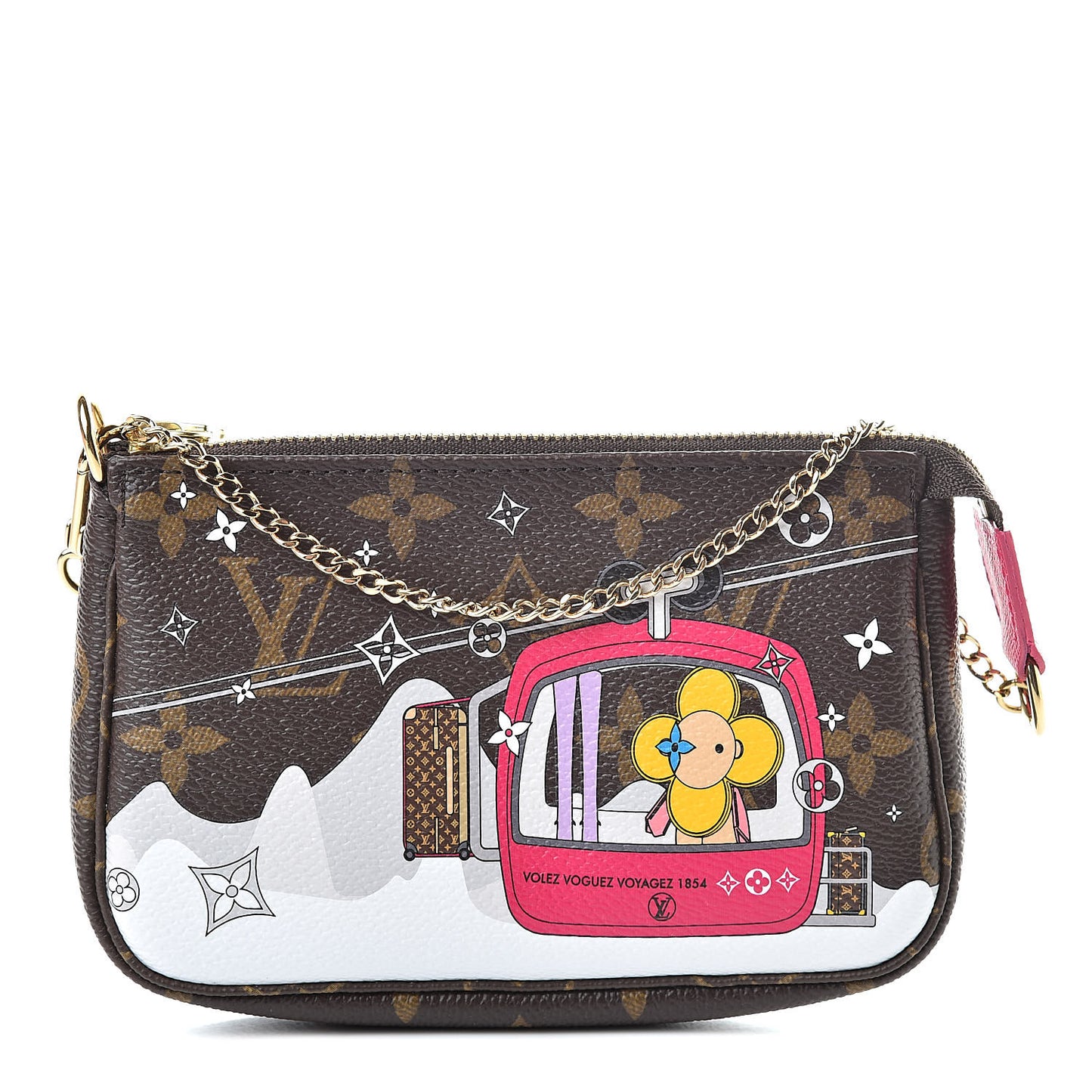 Monogram 2019 Christmas Animation Mini Courchevel Pochette Accessories Fuchsia