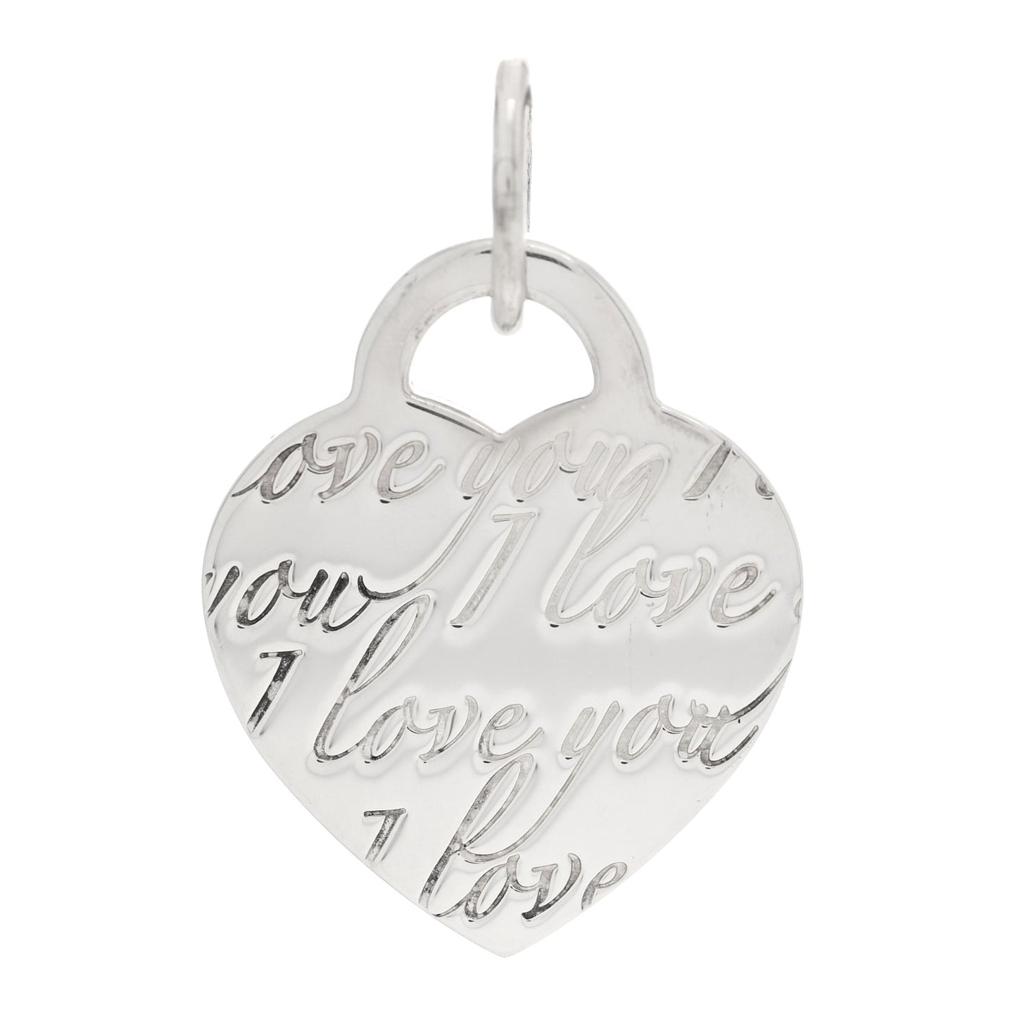 Sterling Silver Notes I Love You Heart Pendant