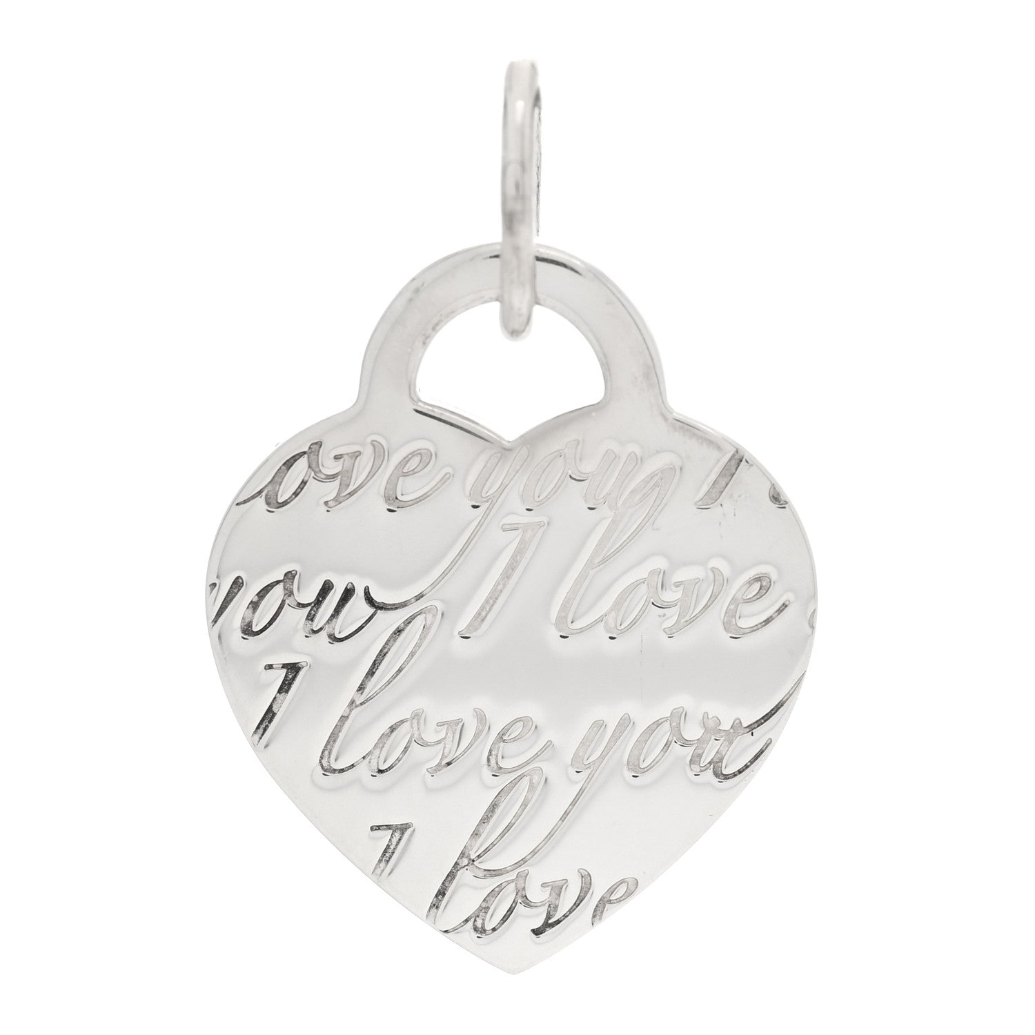 Tiffany Sterling Silver Notes I Love You Heart Pendant 1 of 3