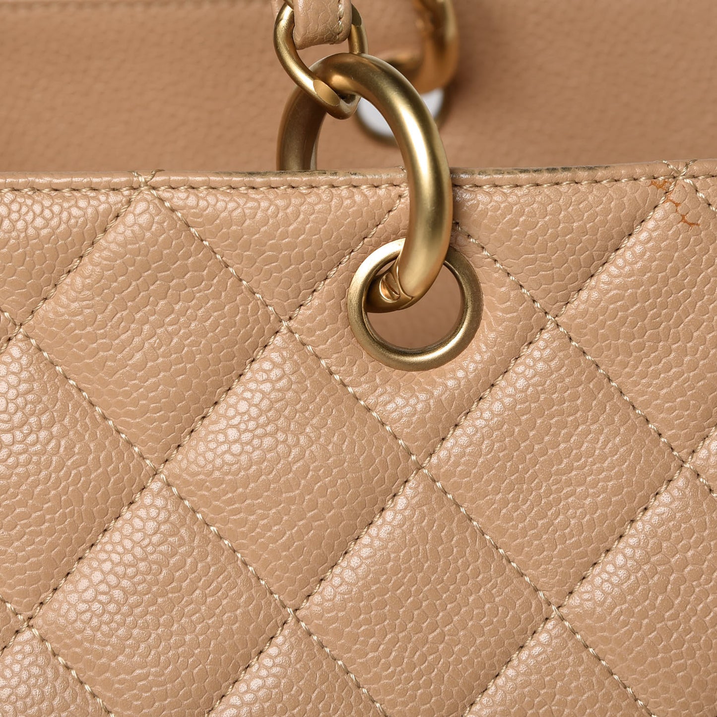 Caviar Quilted Grand Timeless Tote GTT Beige