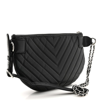 Chanel Lambskin Chevron Quilted Waist Belt Bag Black 3 of 11