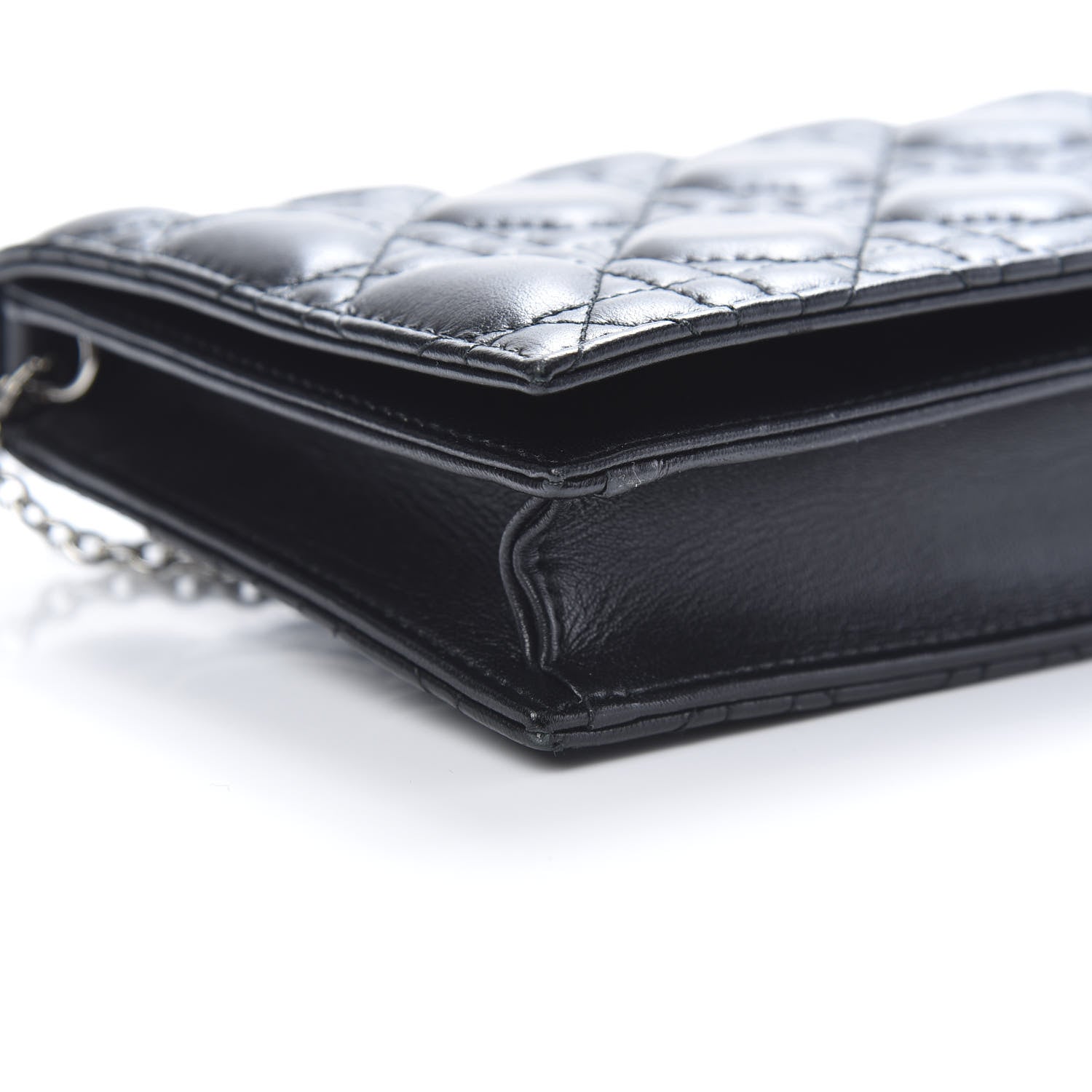 Christian Dior Lambskin Cannage Lady Dior Convertible Clutch Black 9 of 10