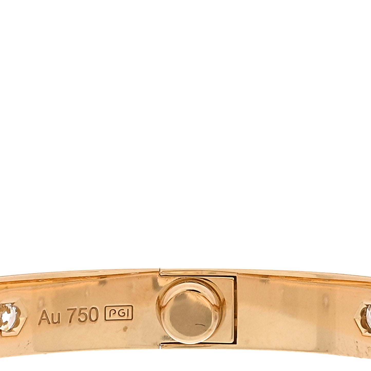 18K Yellow Gold 10 Diamond LOVE Bracelet 17