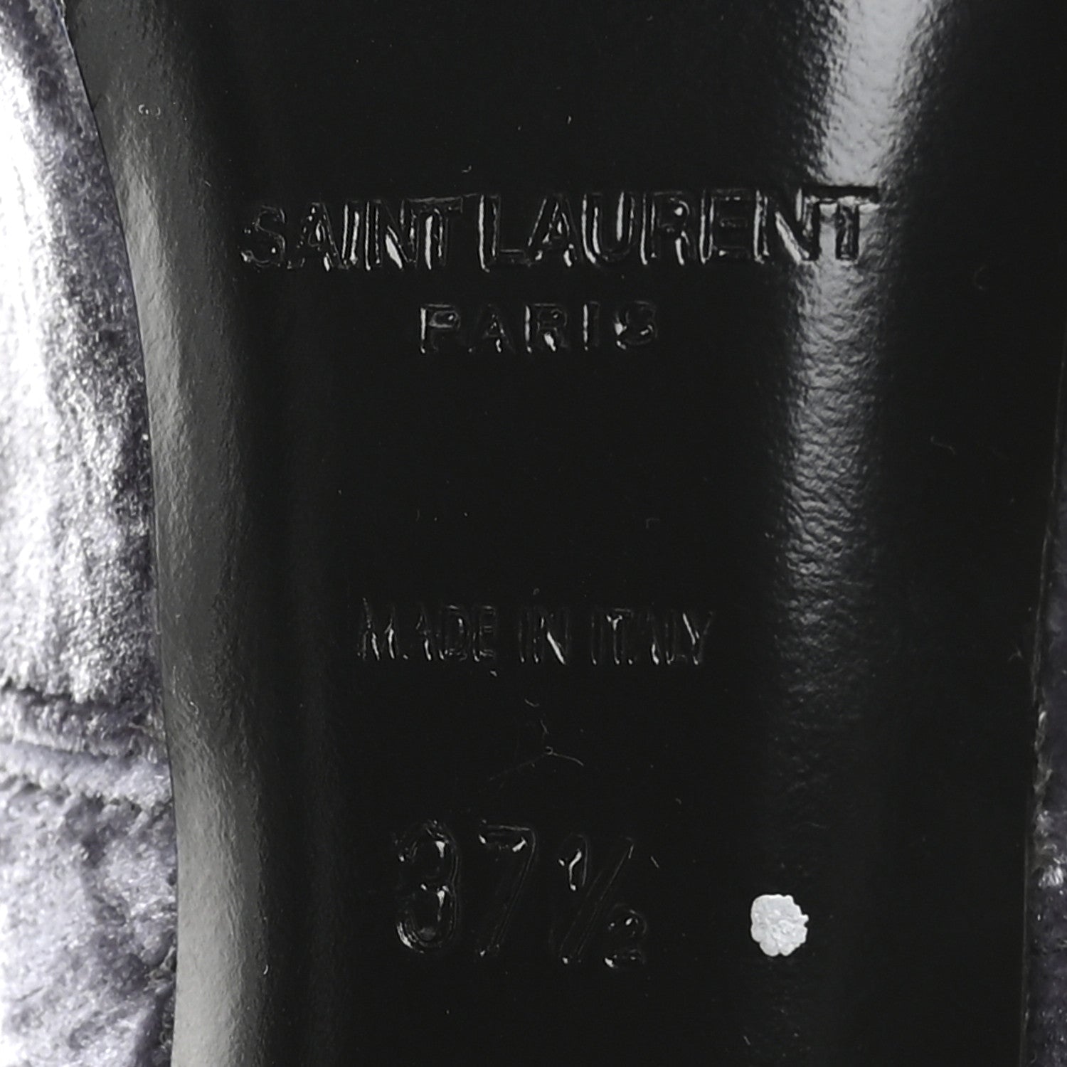 Saint Laurent Velvet Ella Knee High Boots 37.5 Cool Grey 7 of 7