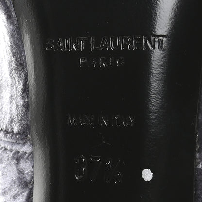 Saint Laurent Velvet Ella Knee High Boots 37.5 Cool Grey 7 of 7
