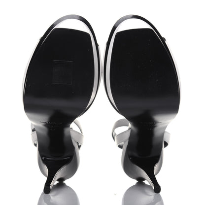 Saint Laurent Calfskin Tribute 105 Open Toe Platform Sandals 41 White 5 of 14