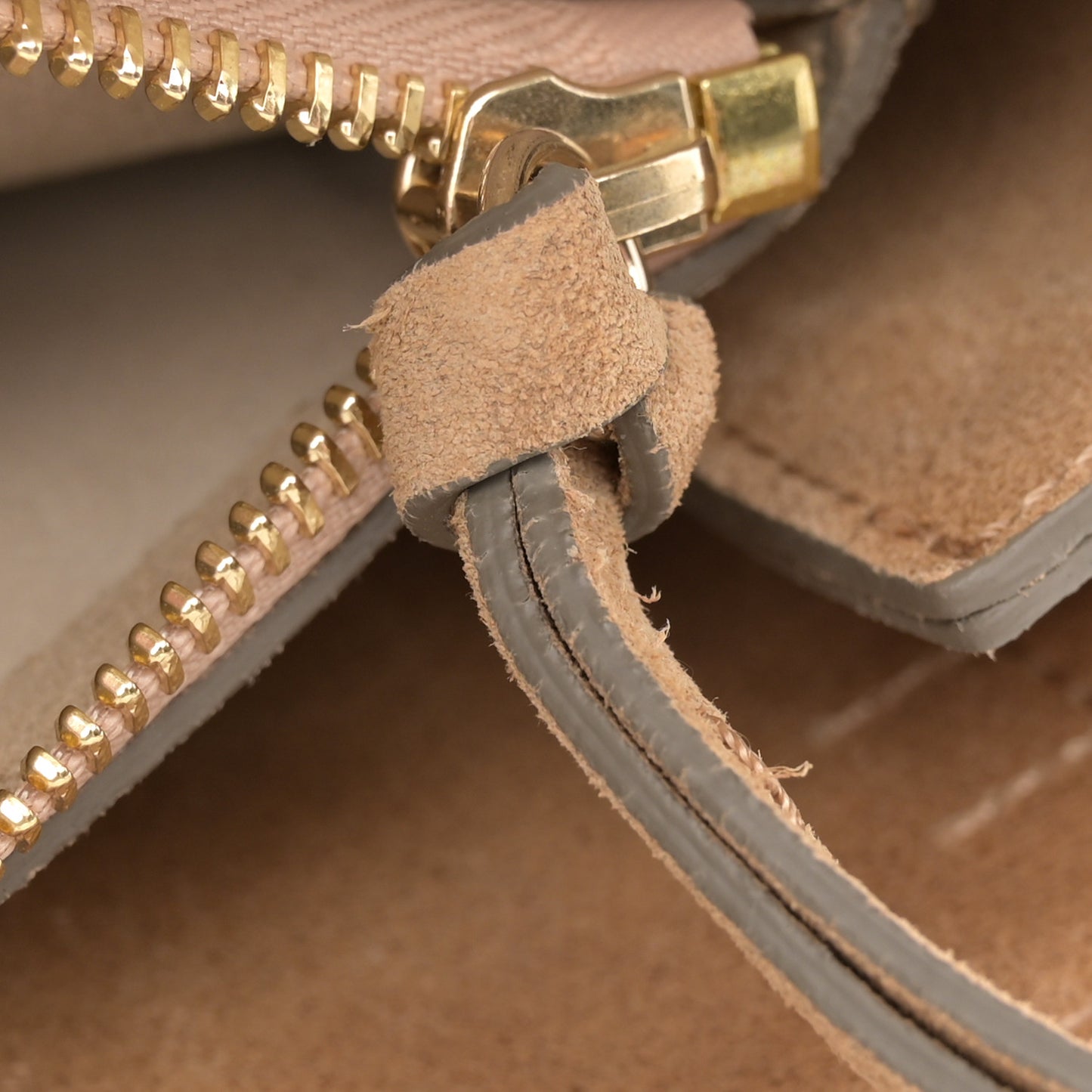 Snakeskin Suede Medium Faye Shoulder Bag Desert Beige