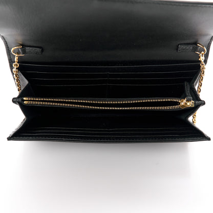Fendi Nappa Matisse FF Embossed Continental Wallet On Chain Black 5 of 12