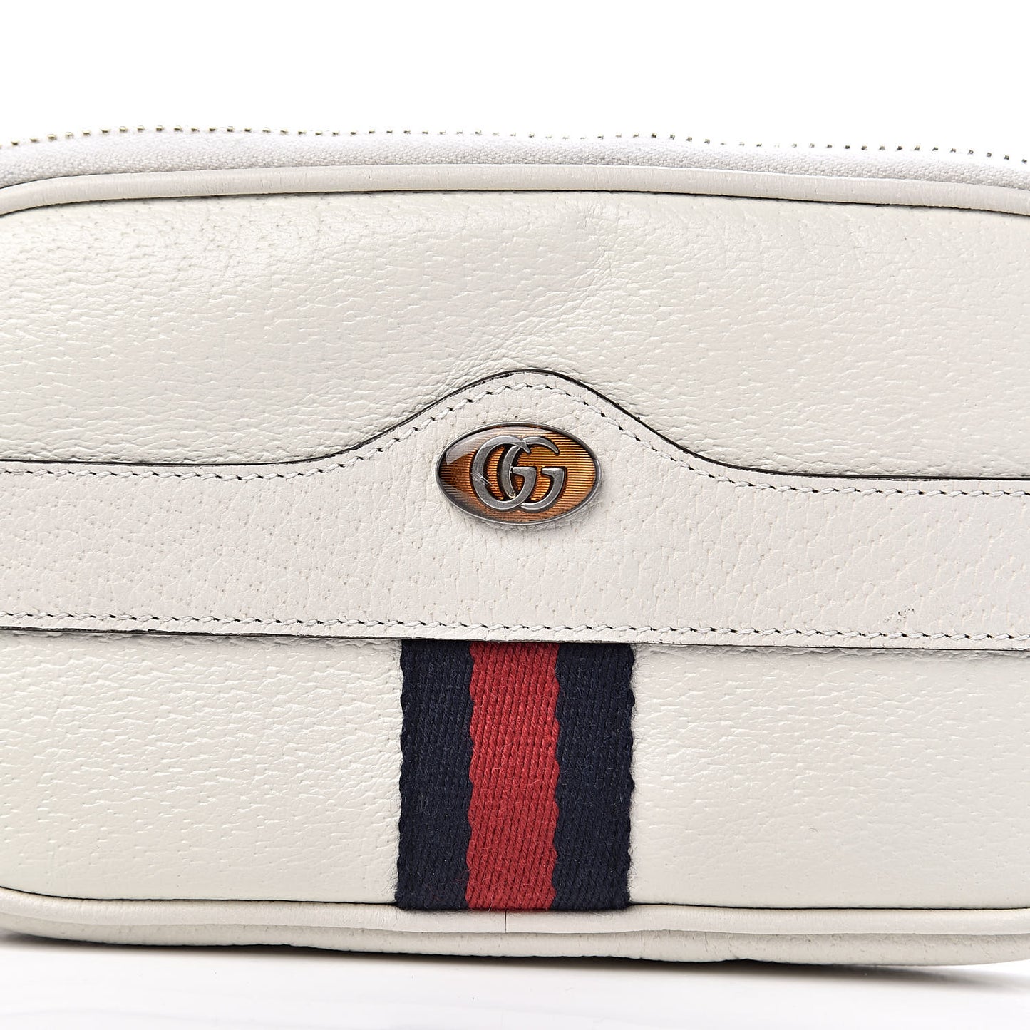 Grained Calfskin Ophidia Belted iPhone Case 85 34 White