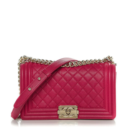 Chanel Caviar Quilted Medium Boy Flap Fuchsia 1 of 7