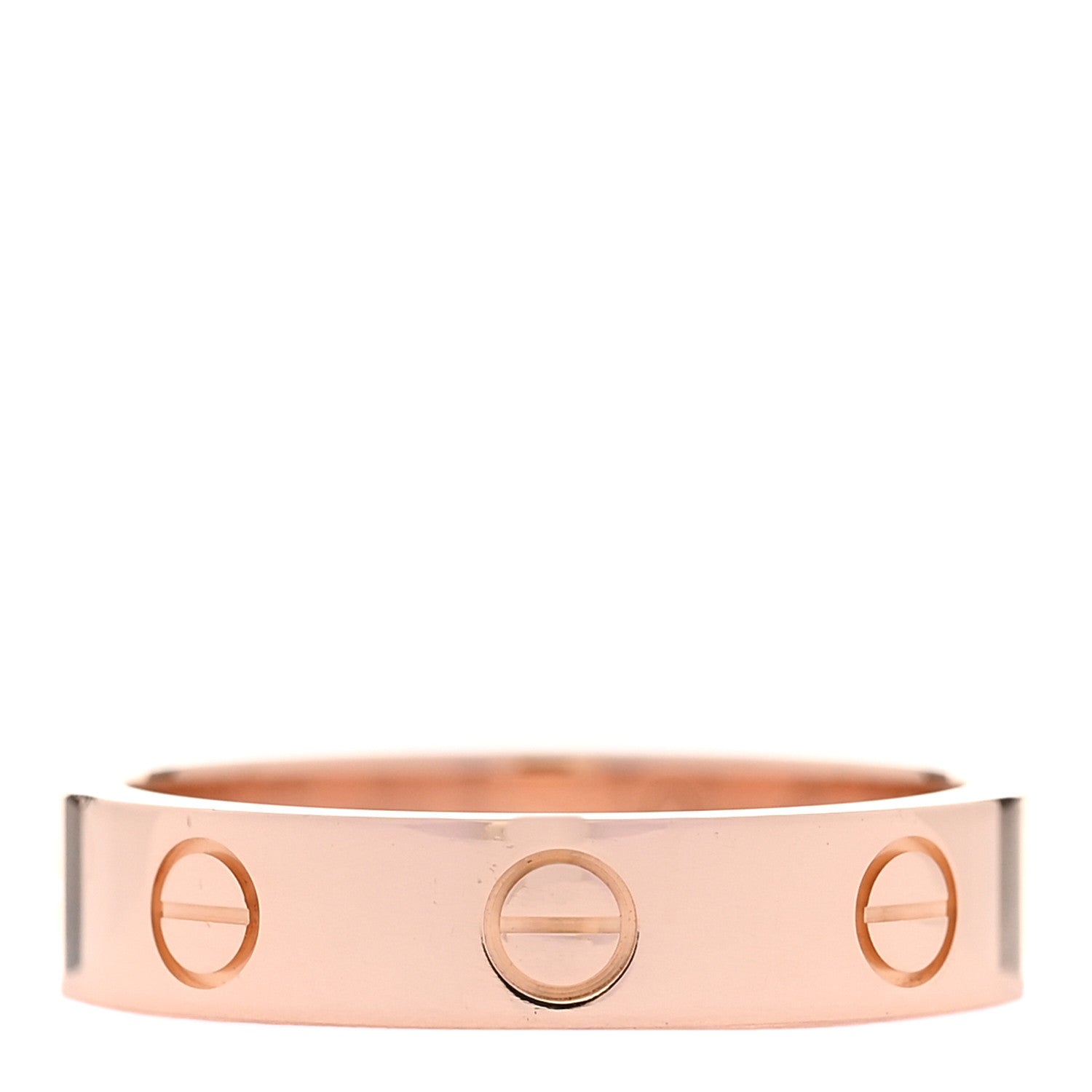 Cartier 18K Pink Gold Diamond 4mm LOVE Wedding Band Ring 51 5.75 3 of 4